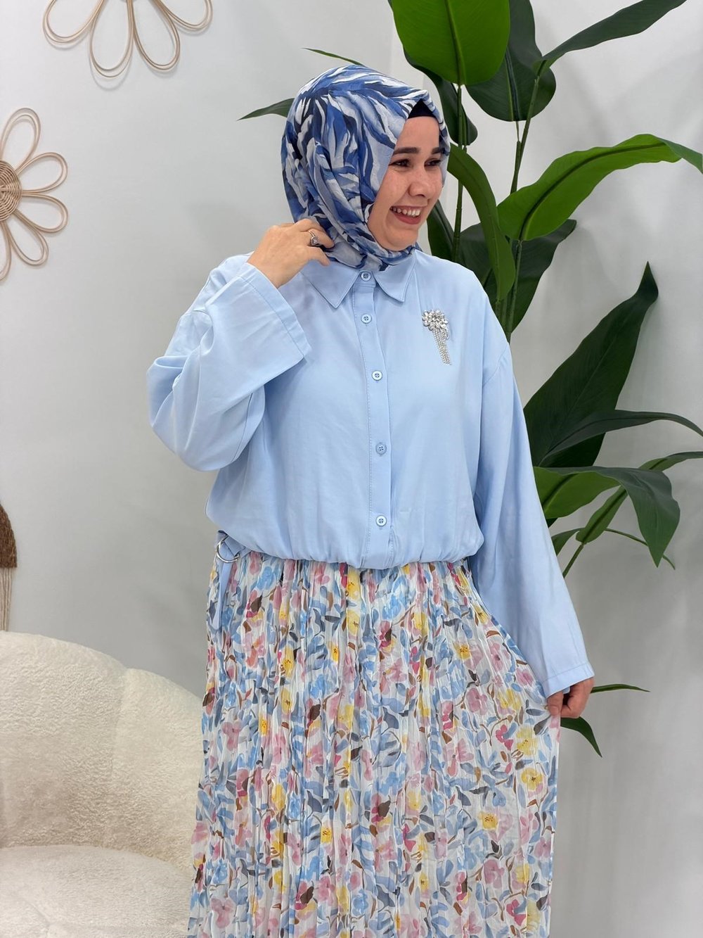 Bebe Mavisi Altı Lastikli Etekli Takım