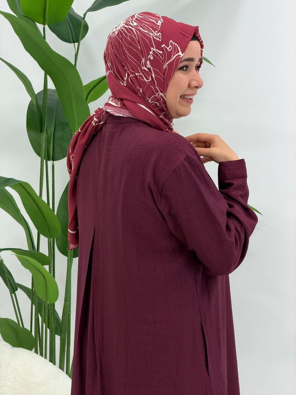 Bordo Lizbon Pantolonlu Takım