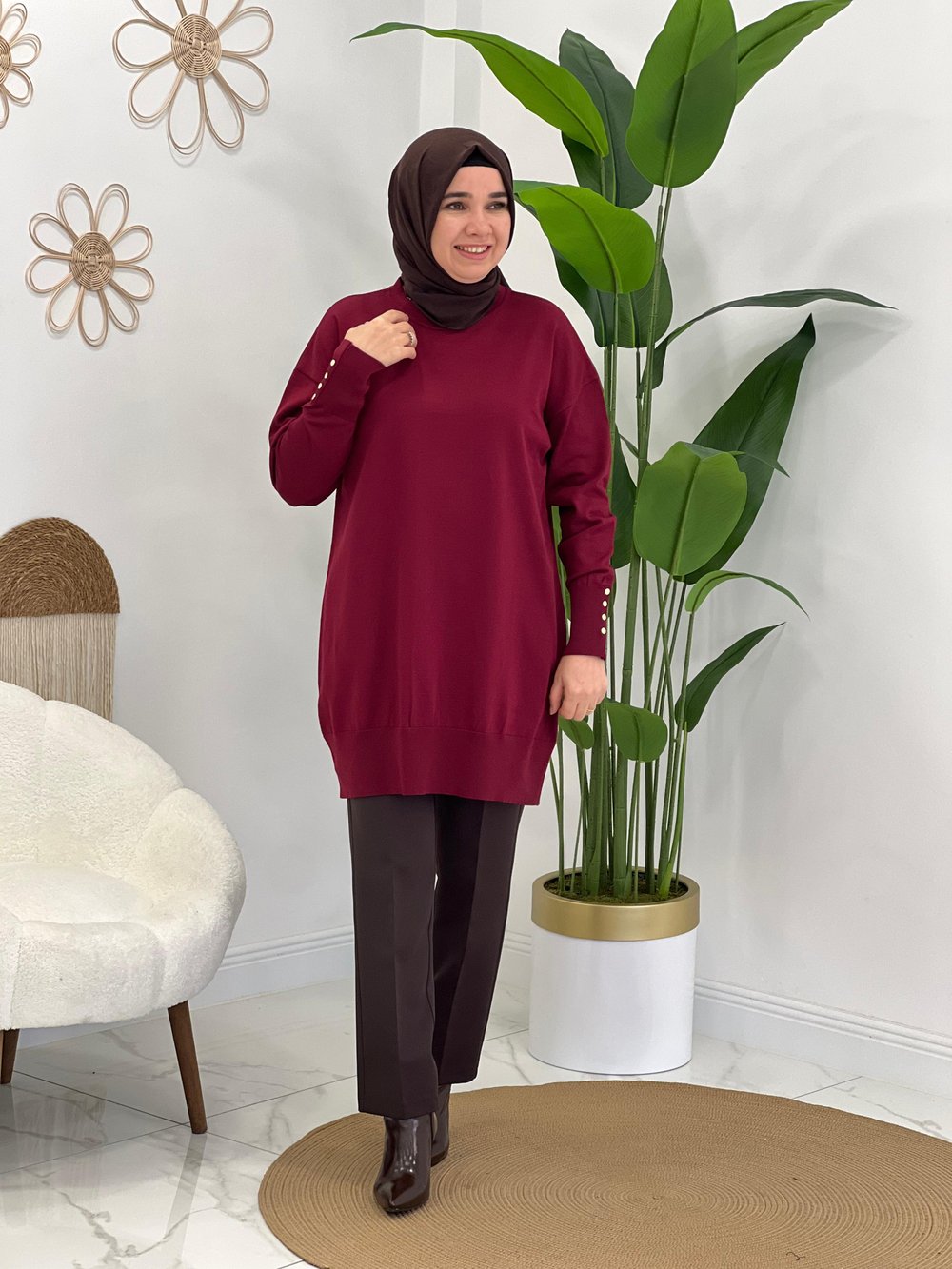 Bordo Triko Tunik