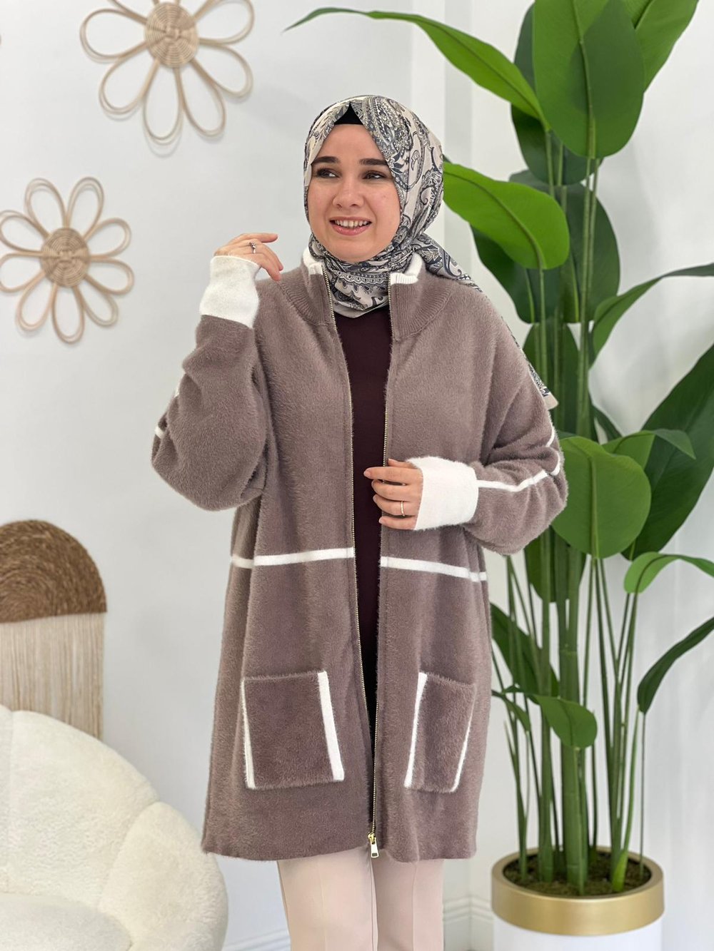 Cappuccino Angora Hırka