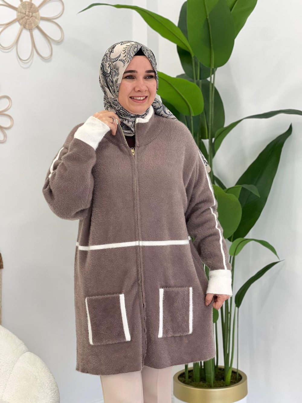 Cappuccino Angora Hırka