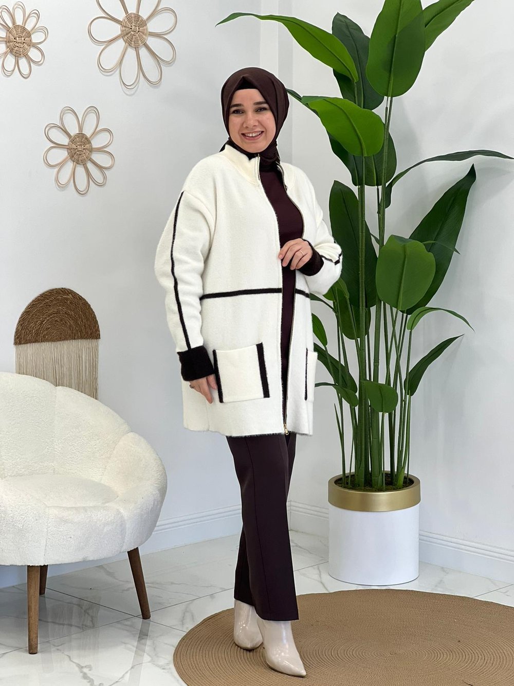 Ekru Angora Hırka