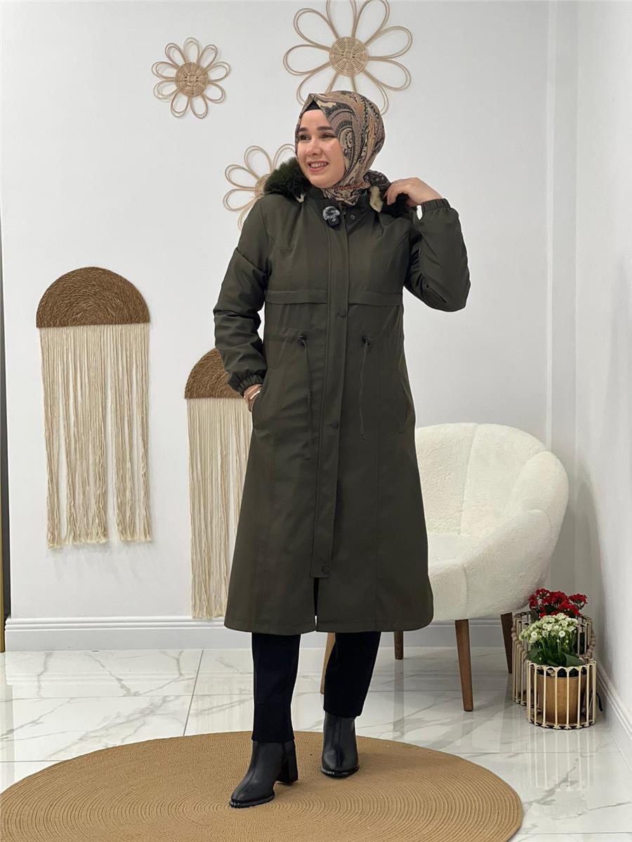 Haki Bondit Kumaş Parka