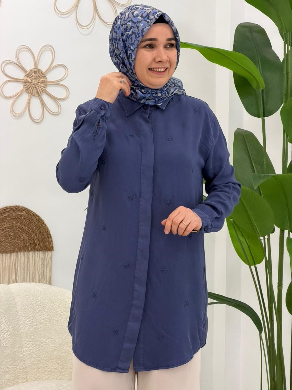 İndigo Kar Tanesi Tunik