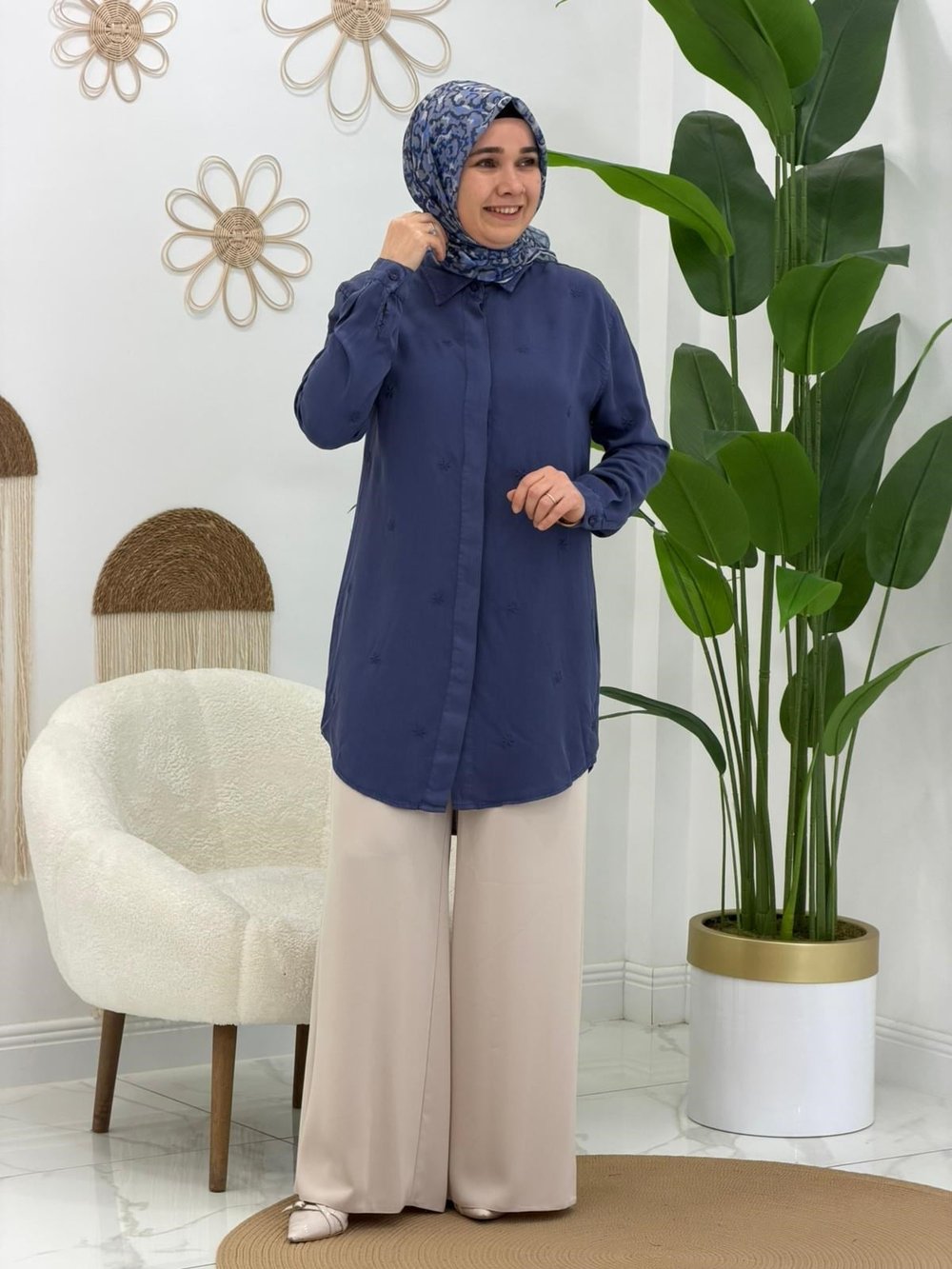 İndigo Kar Tanesi Tunik