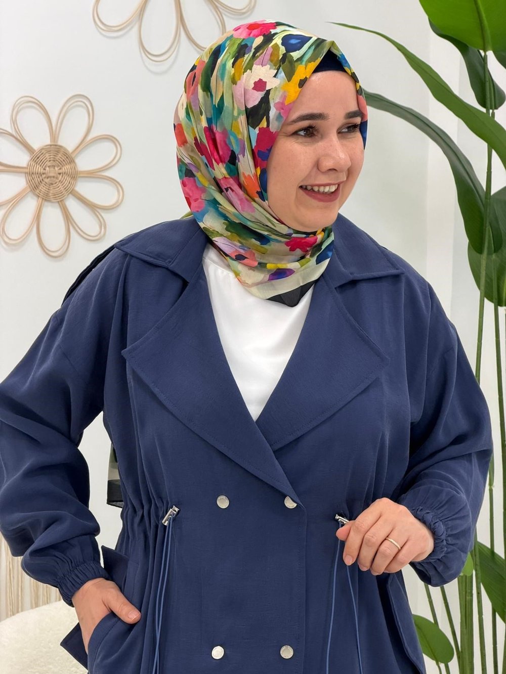 İndigo Lavinya Çıtçıtlı Ceket