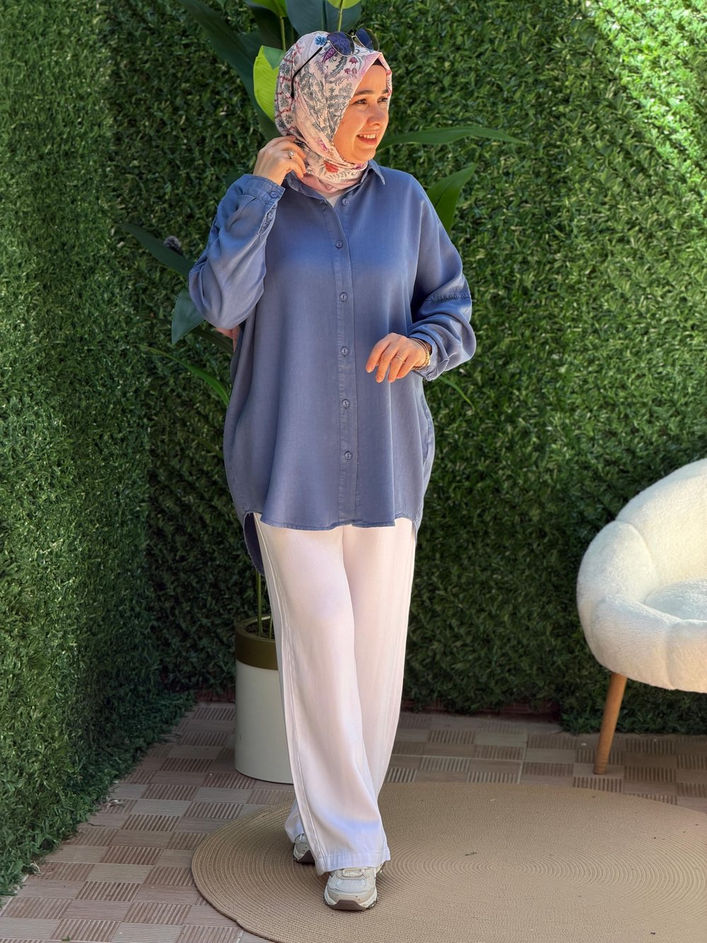 İndigo Tensel Tunik