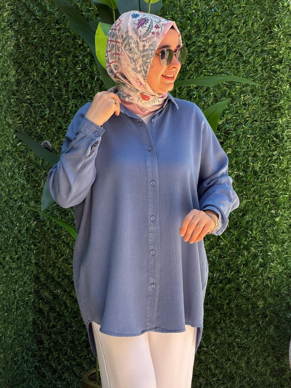 İndigo Tensel Tunik