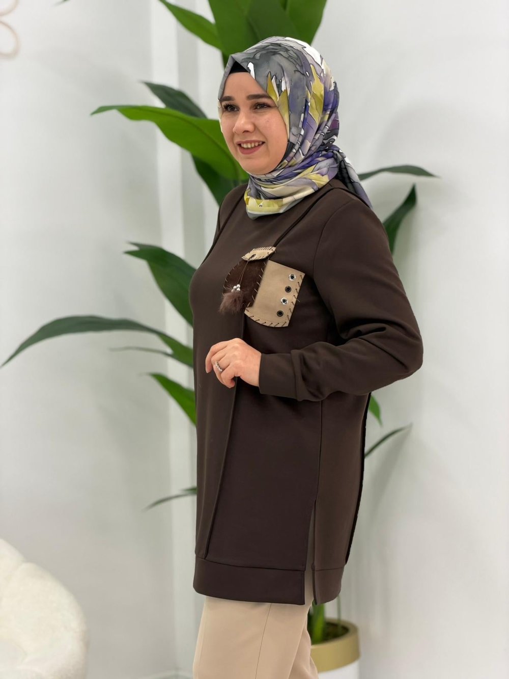 Kahve Cihakra Eşofman Tunik