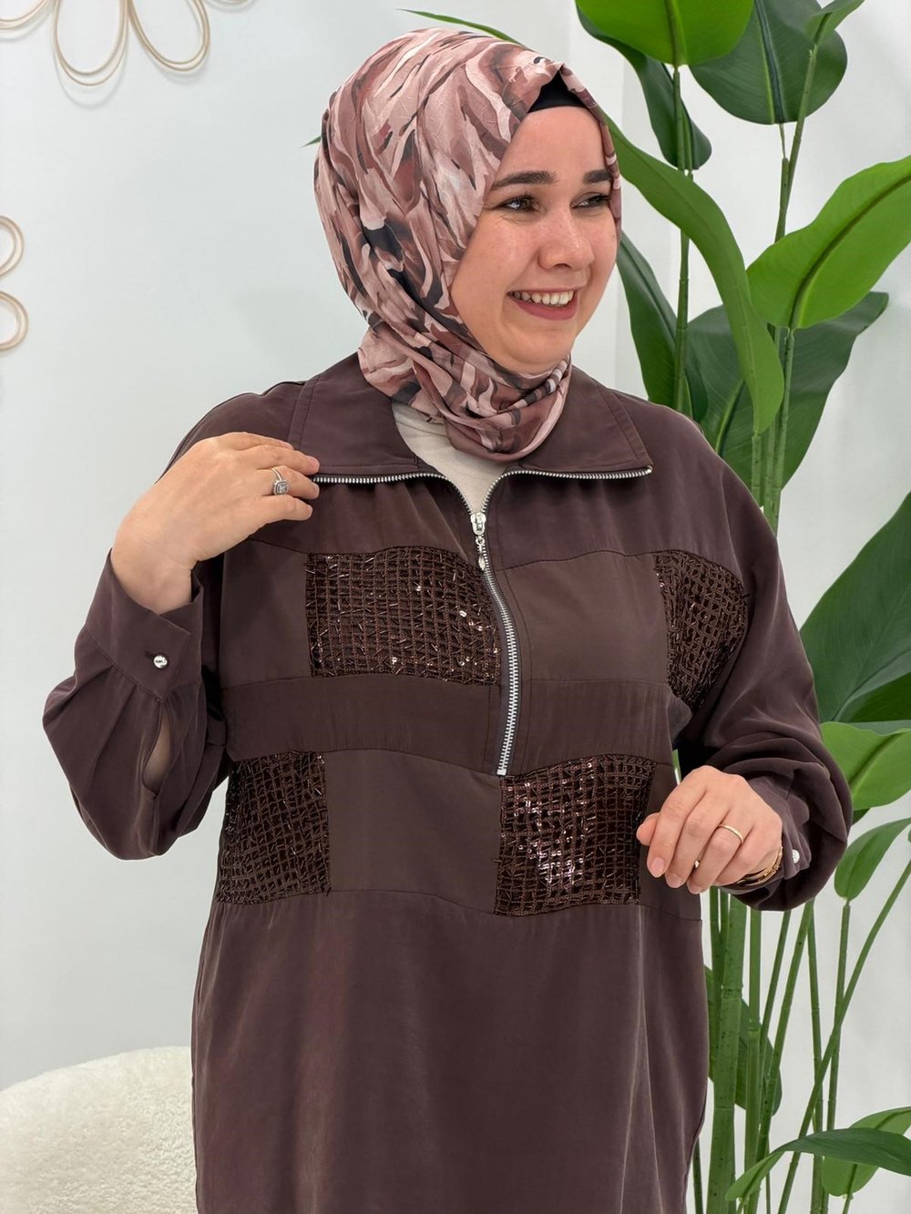 Kahve Galaksi Pantolonlu Takım