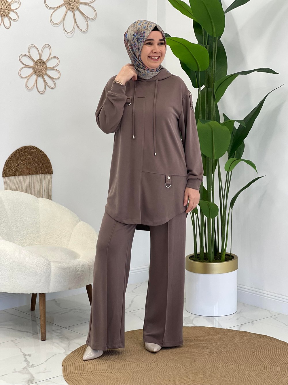 Kahve İpek tensel Takım