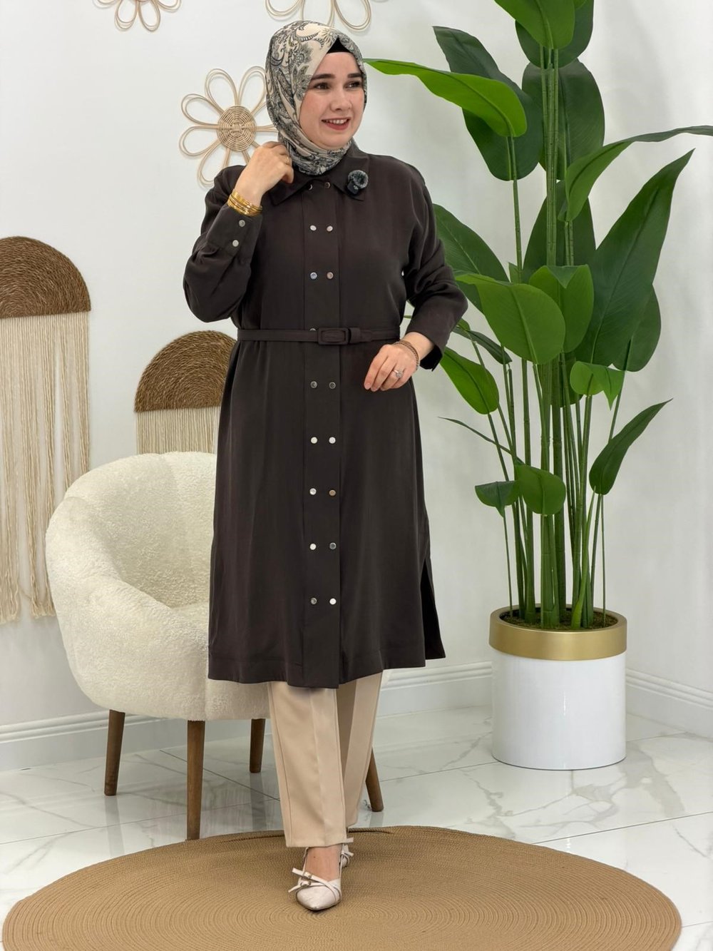 Kahve Tensel Tunik