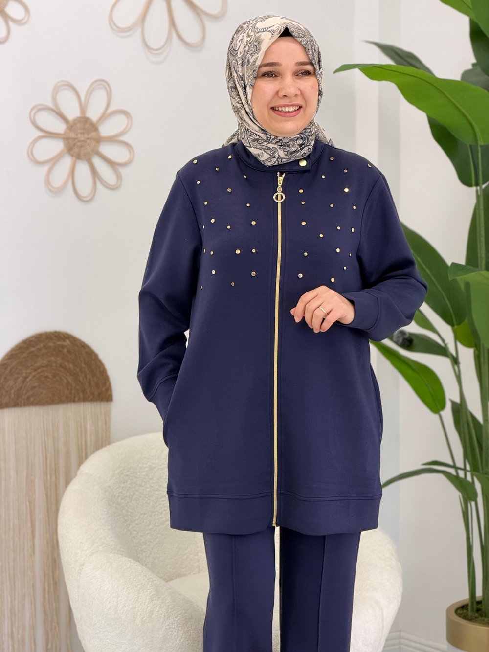 Lacivert Modal Kumaş Takım