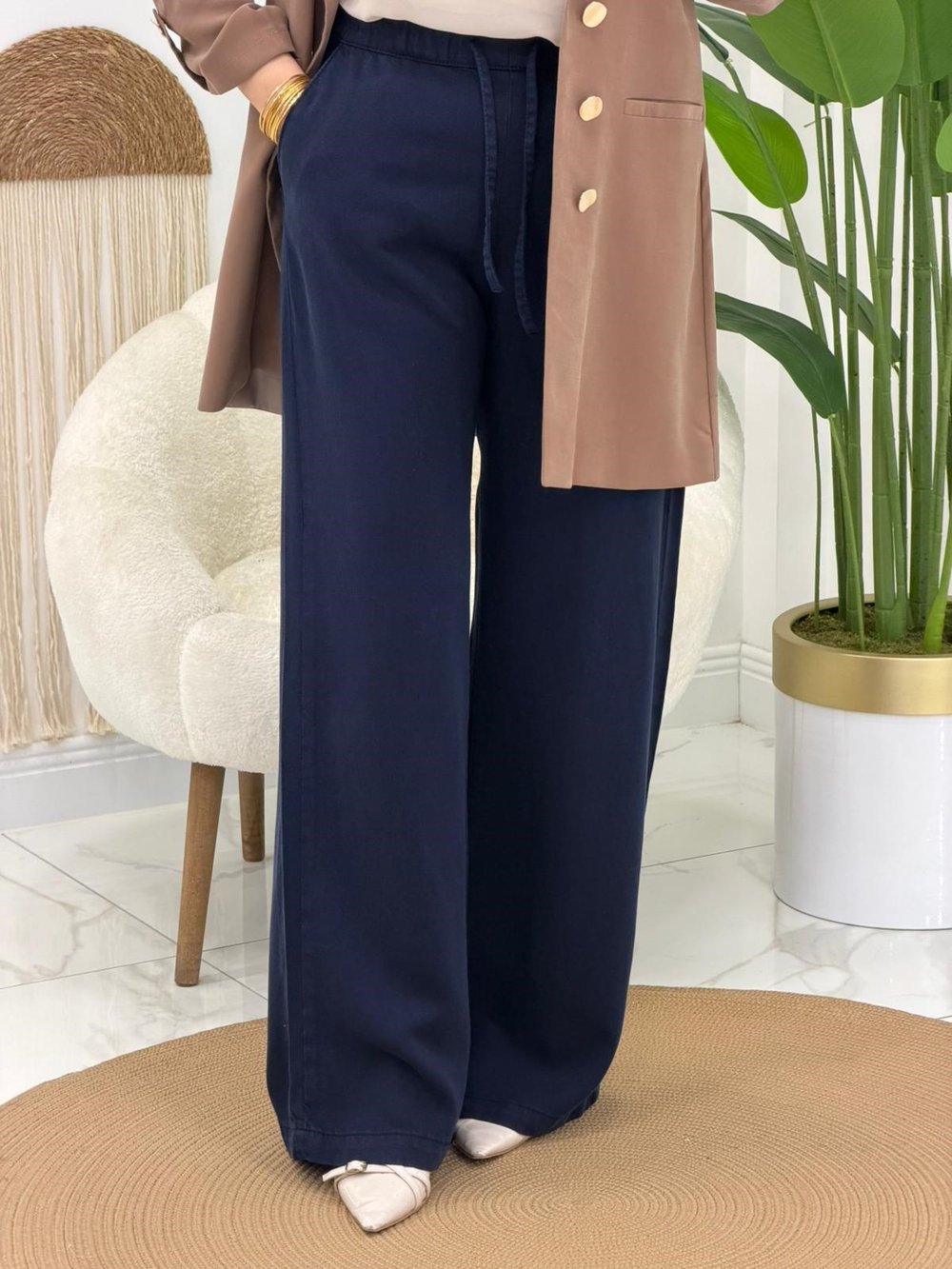Lacivert Tensel Pantolon