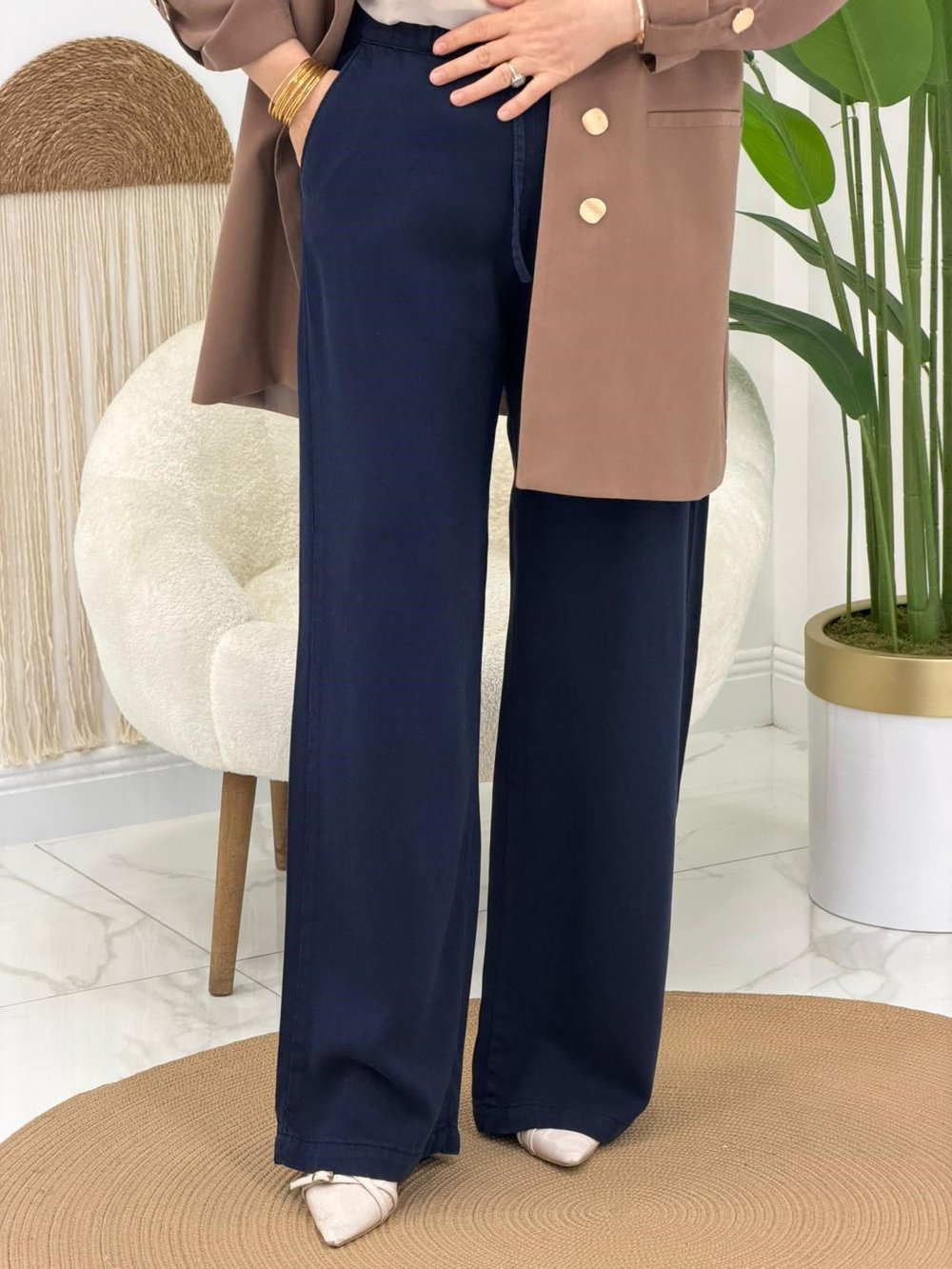 Lacivert Tensel Pantolon