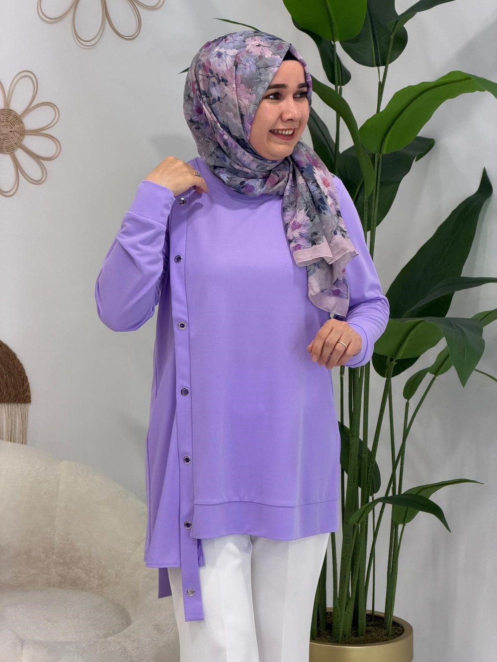 Lila Kuş Gözü Tunik