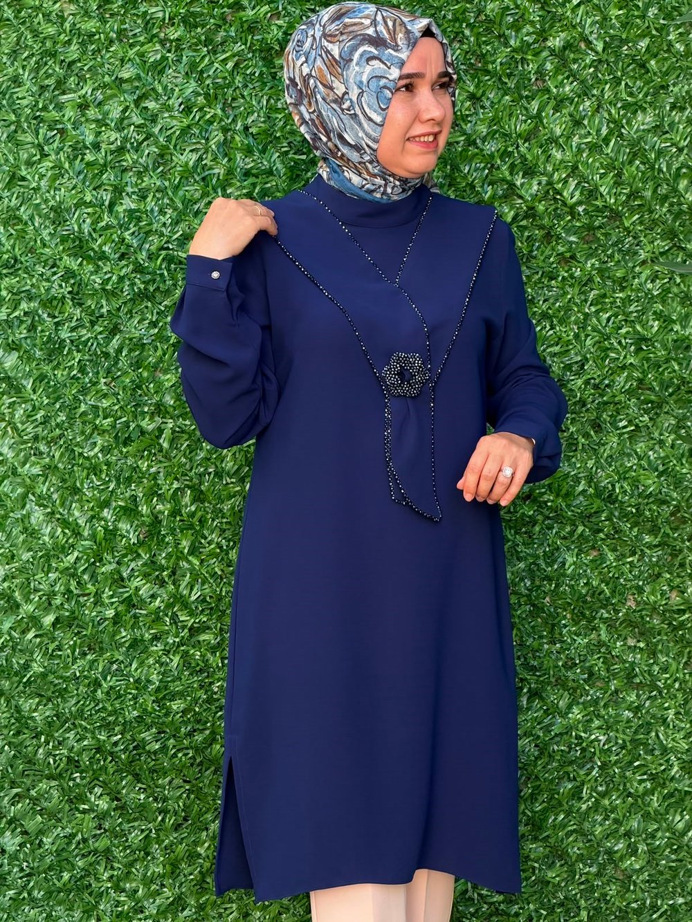 Mavi Kravatlı Tunik