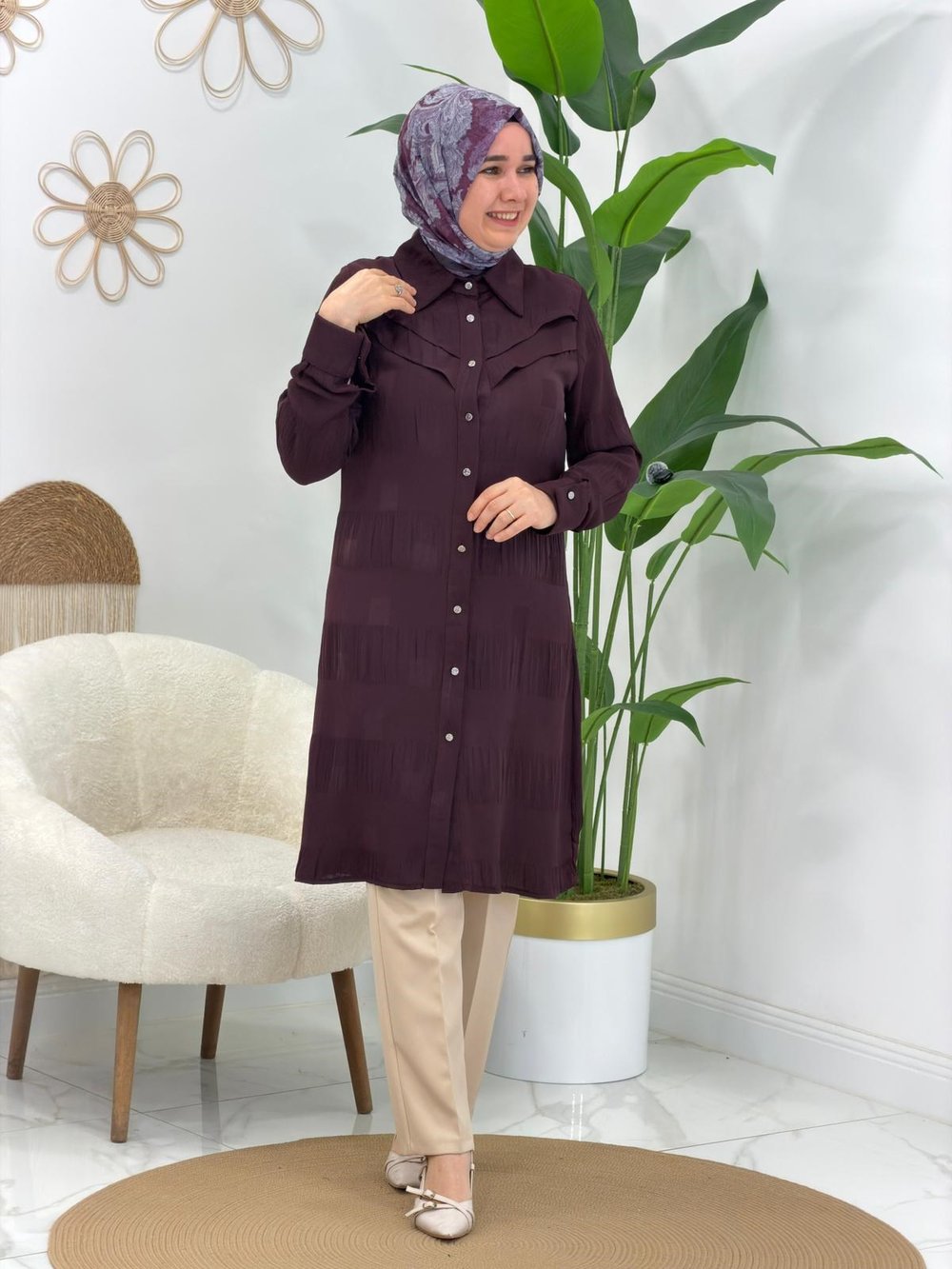 Mürdüm Mimoza Tunik