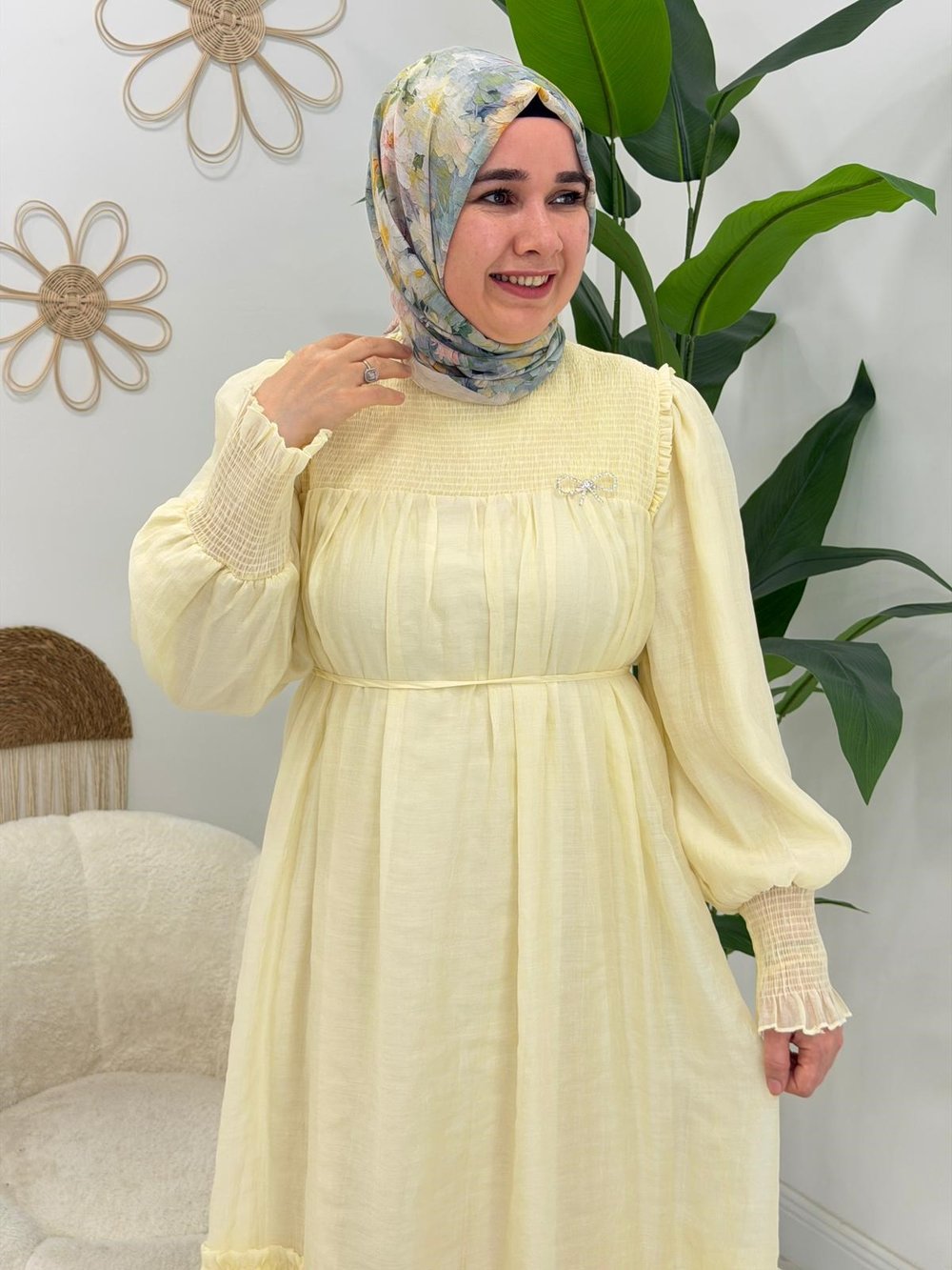 Sarı İnci Elbise