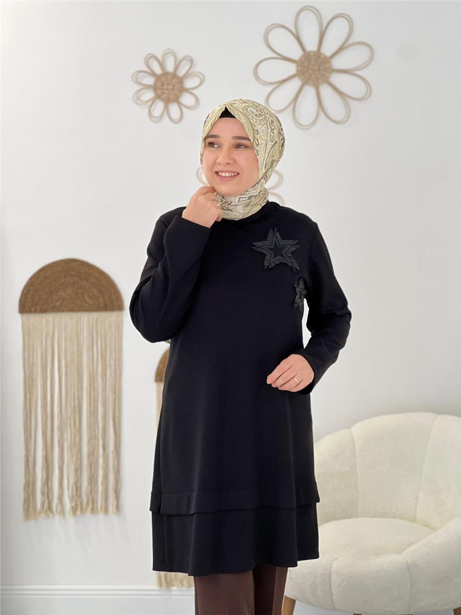 Siyah Modal Kumaş Tunik