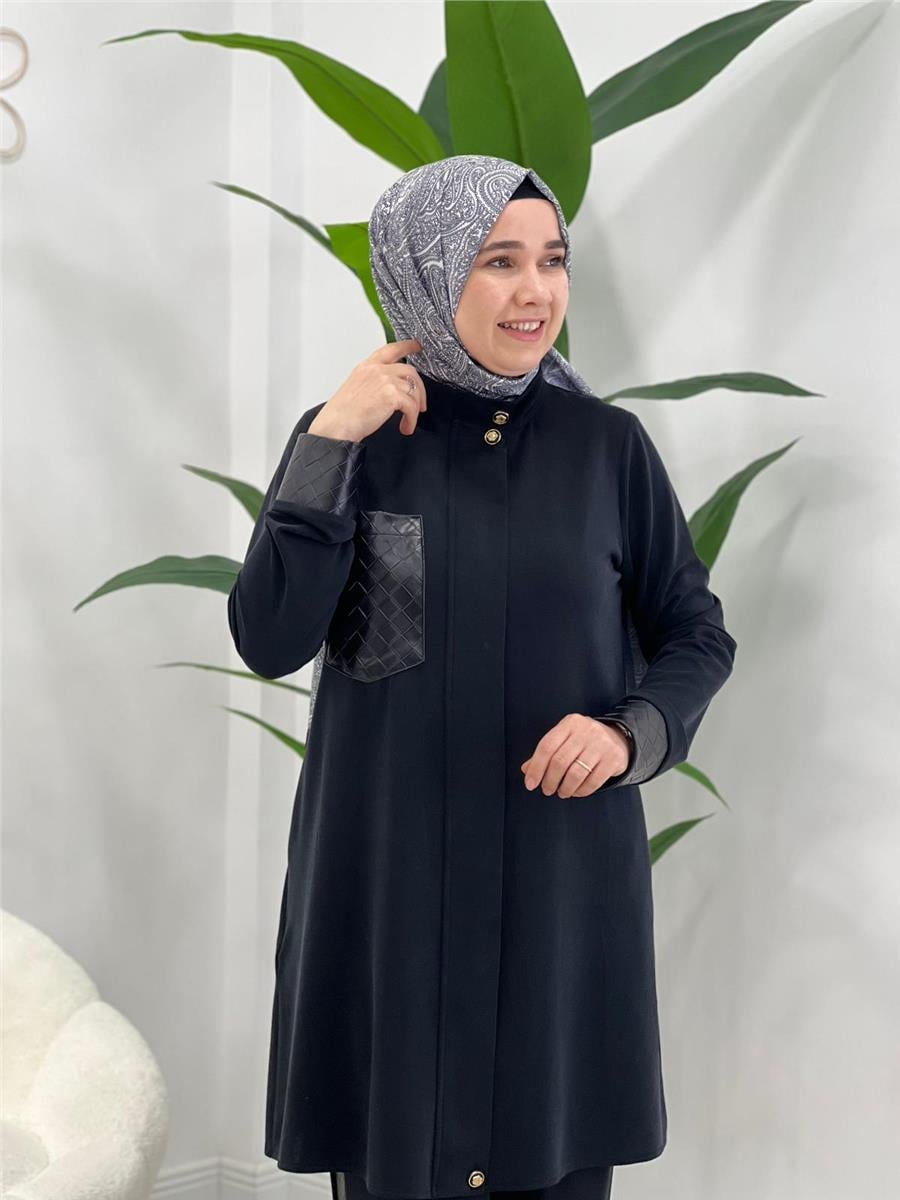 Siyah Örgü Desen Garnili Takım