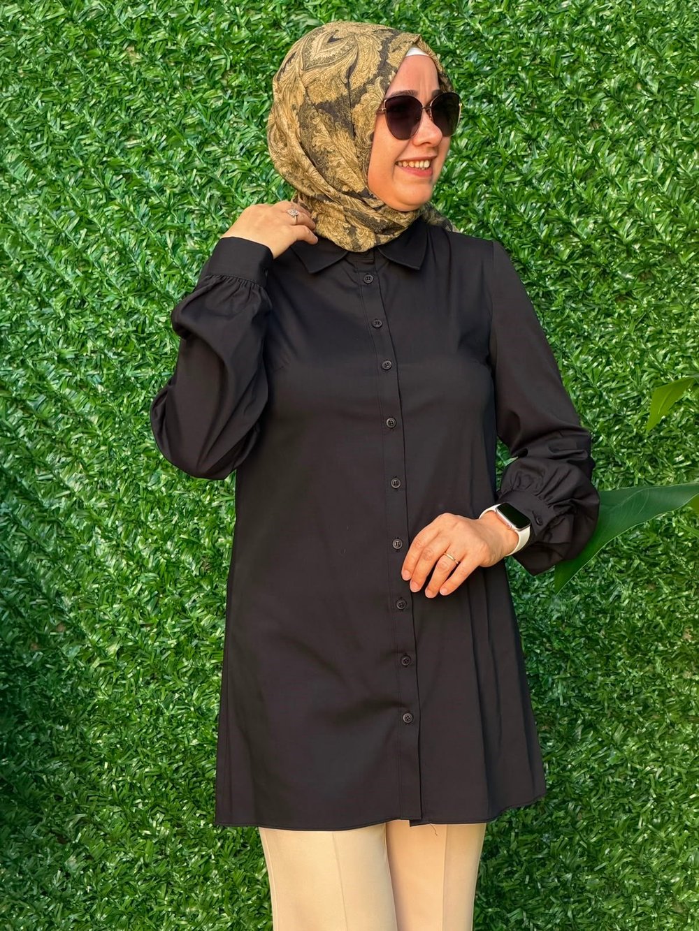 Siyah Poplin Tunik