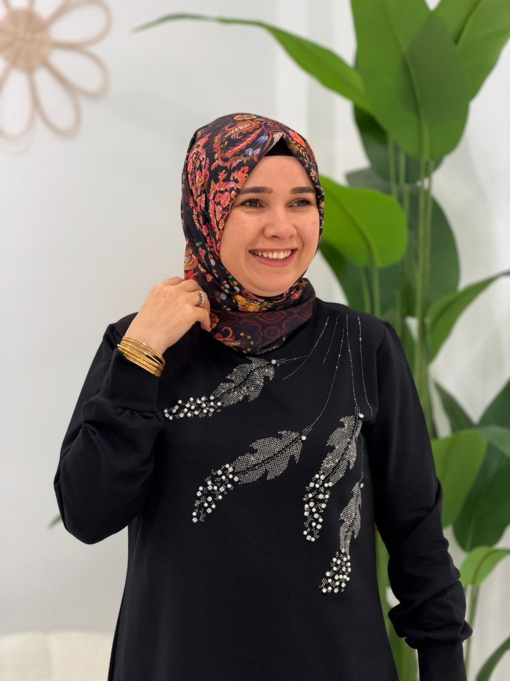 Siyah Taşlı Tunik