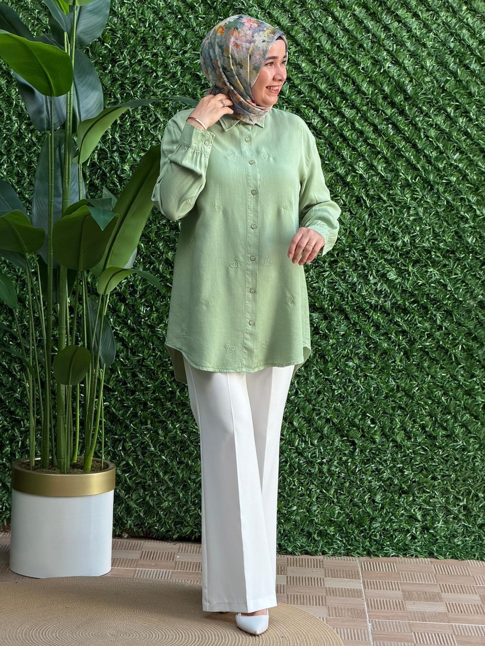 Yeşil Kalpli Tunik
