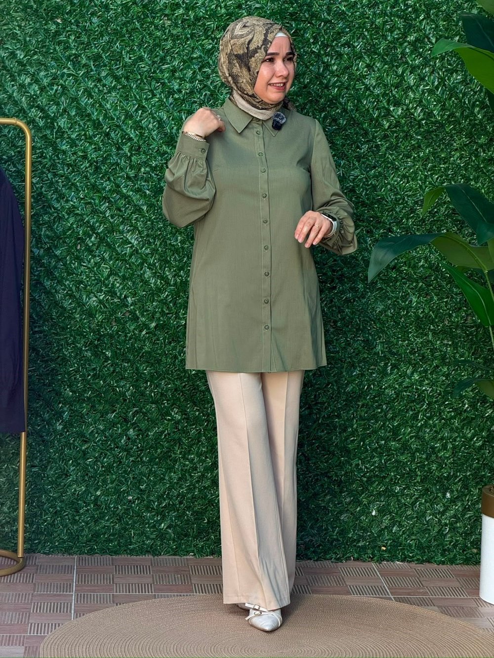 Yeşil Poplin Tunik
