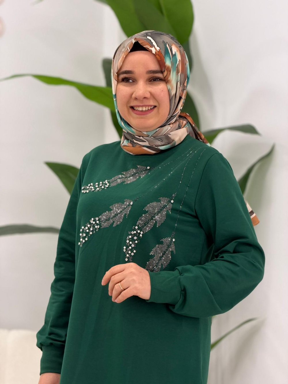 Yeşil Taşlı Tunik