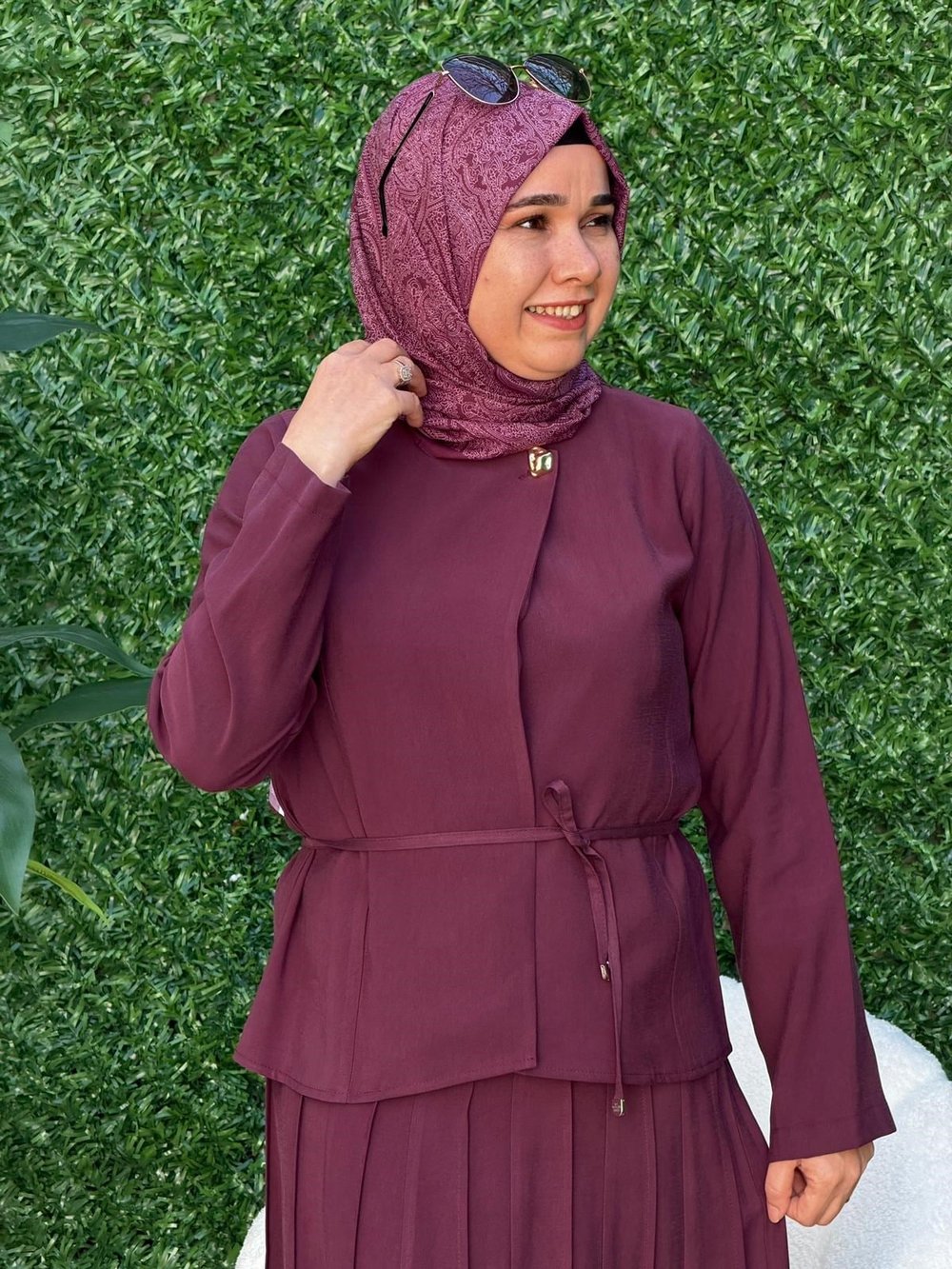 Zerafet Bordo Etekli Takım