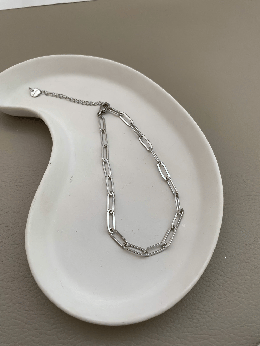 Çelik İç İçe Geçmeli Oval Halka Plaka Halhal (27 Cm)
