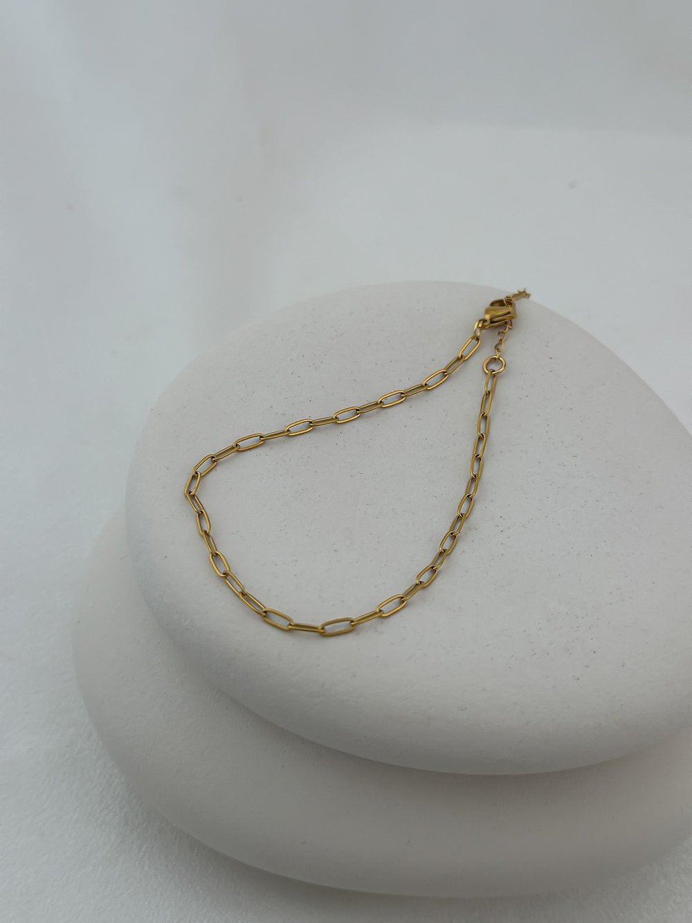 Çelik İç İçe Geçmeli Oval Plaka Zincir Halhal (27cm)