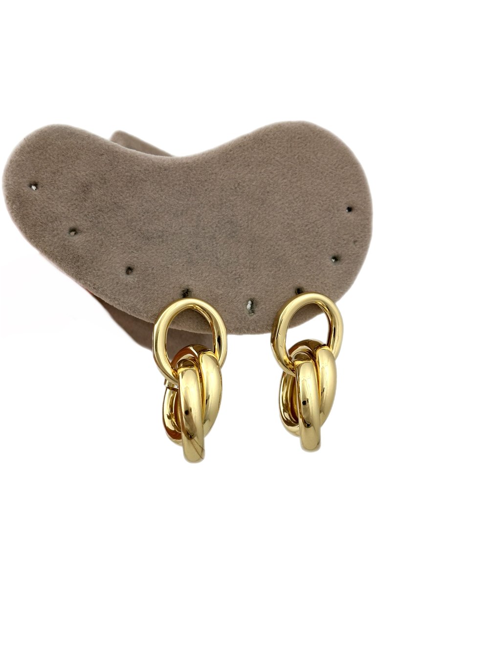 Gold İç İçe Geçmeli Halka Sallantılı Vintage Küpe