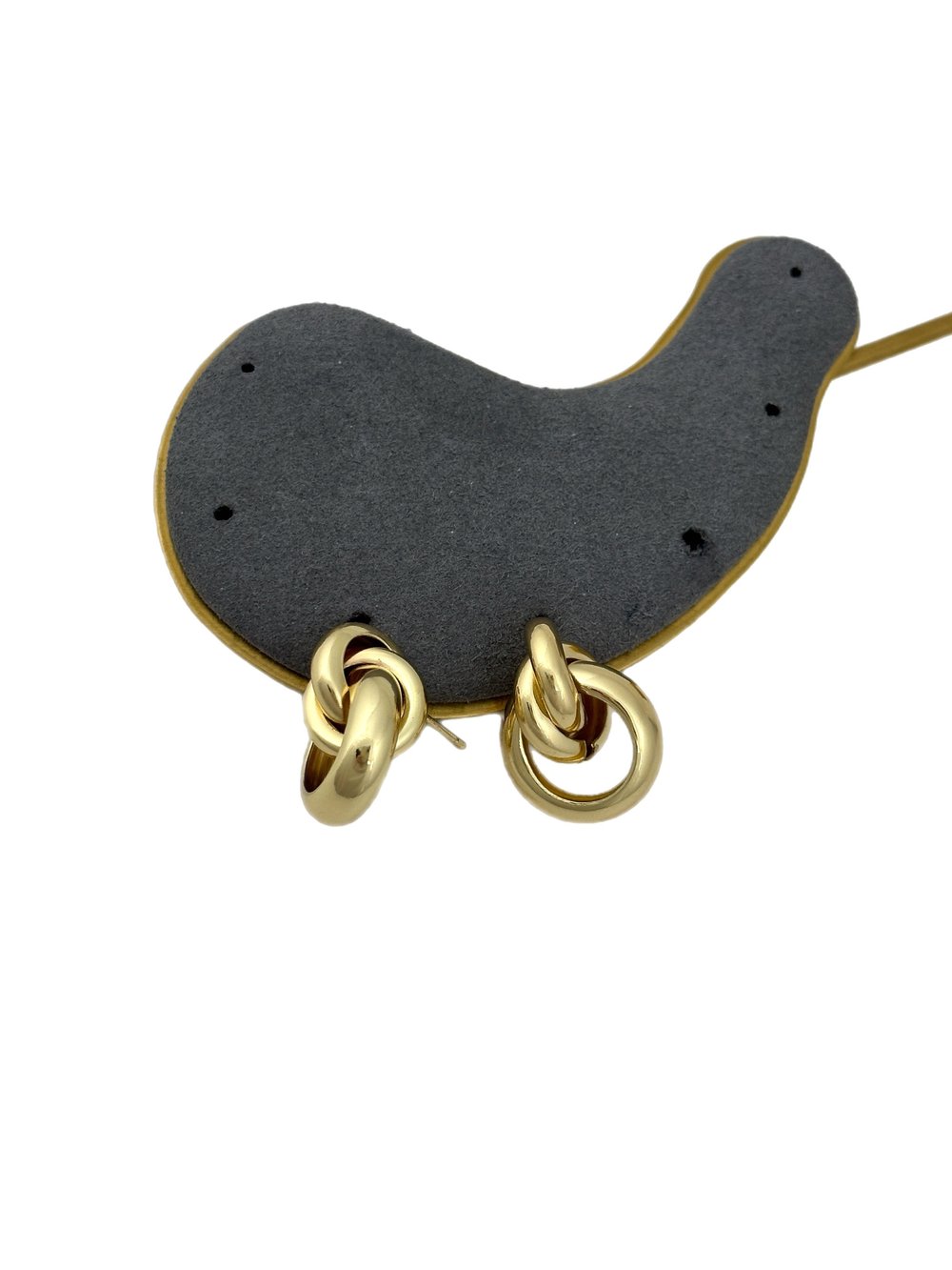 Gold İç İçe Geçmeli Vintage Küpe