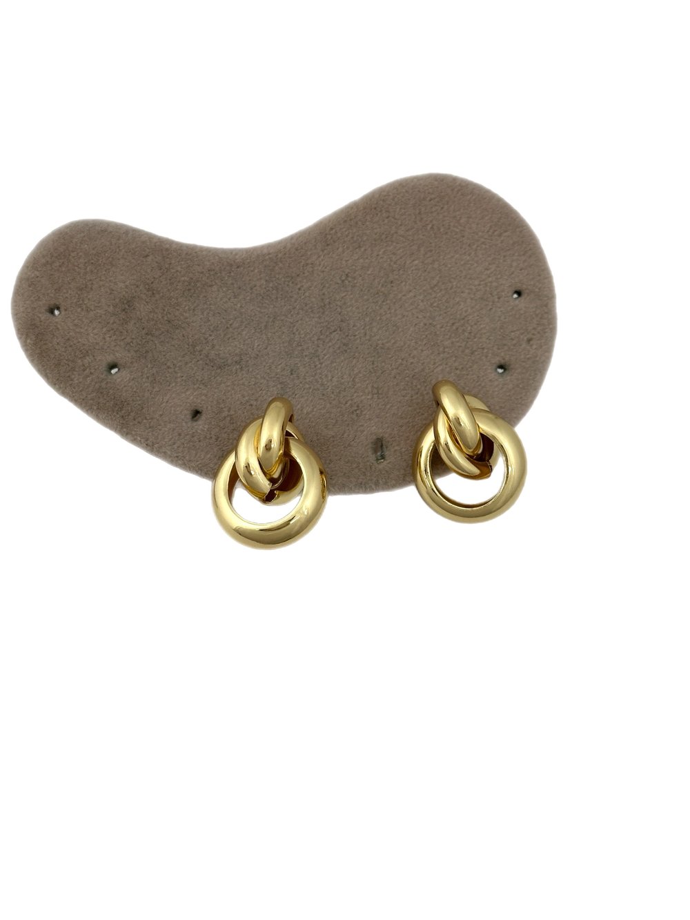 Gold İç İçe Geçmeli Vintage Küpe
