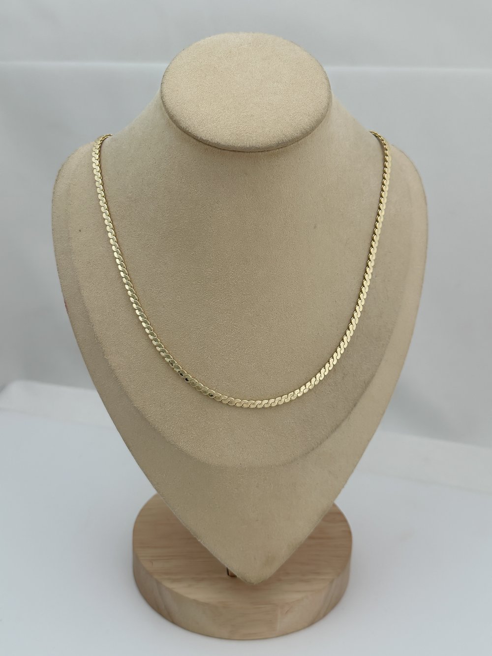 Özel Seri Gold İnce S Kıvrım Zincir Kolye (51cm)