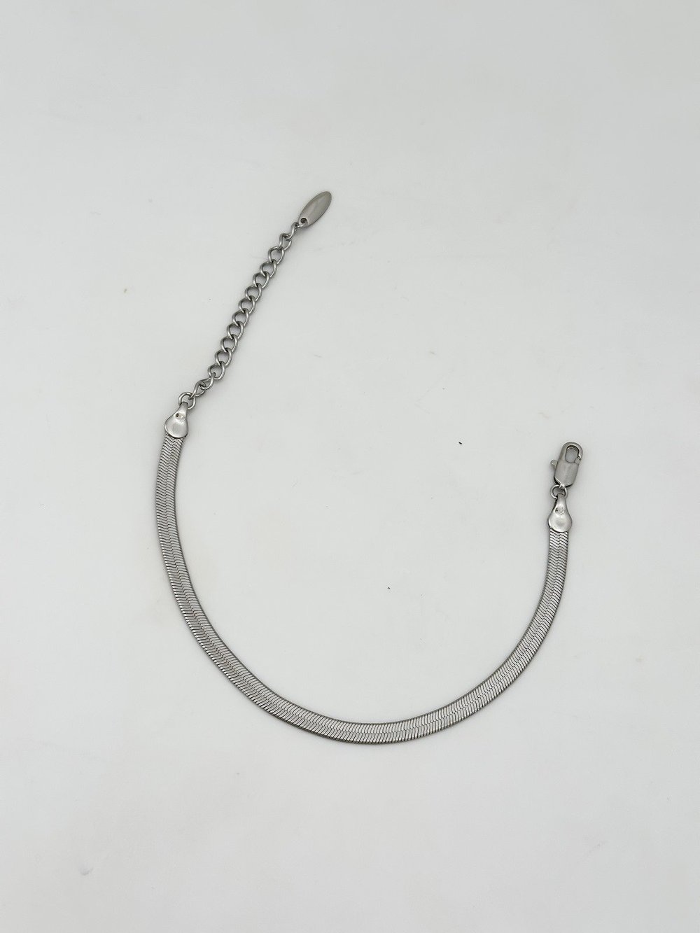 Özel Seri Gümüş Renk İtalyan Zincir Bileklik ( 24 Cm )