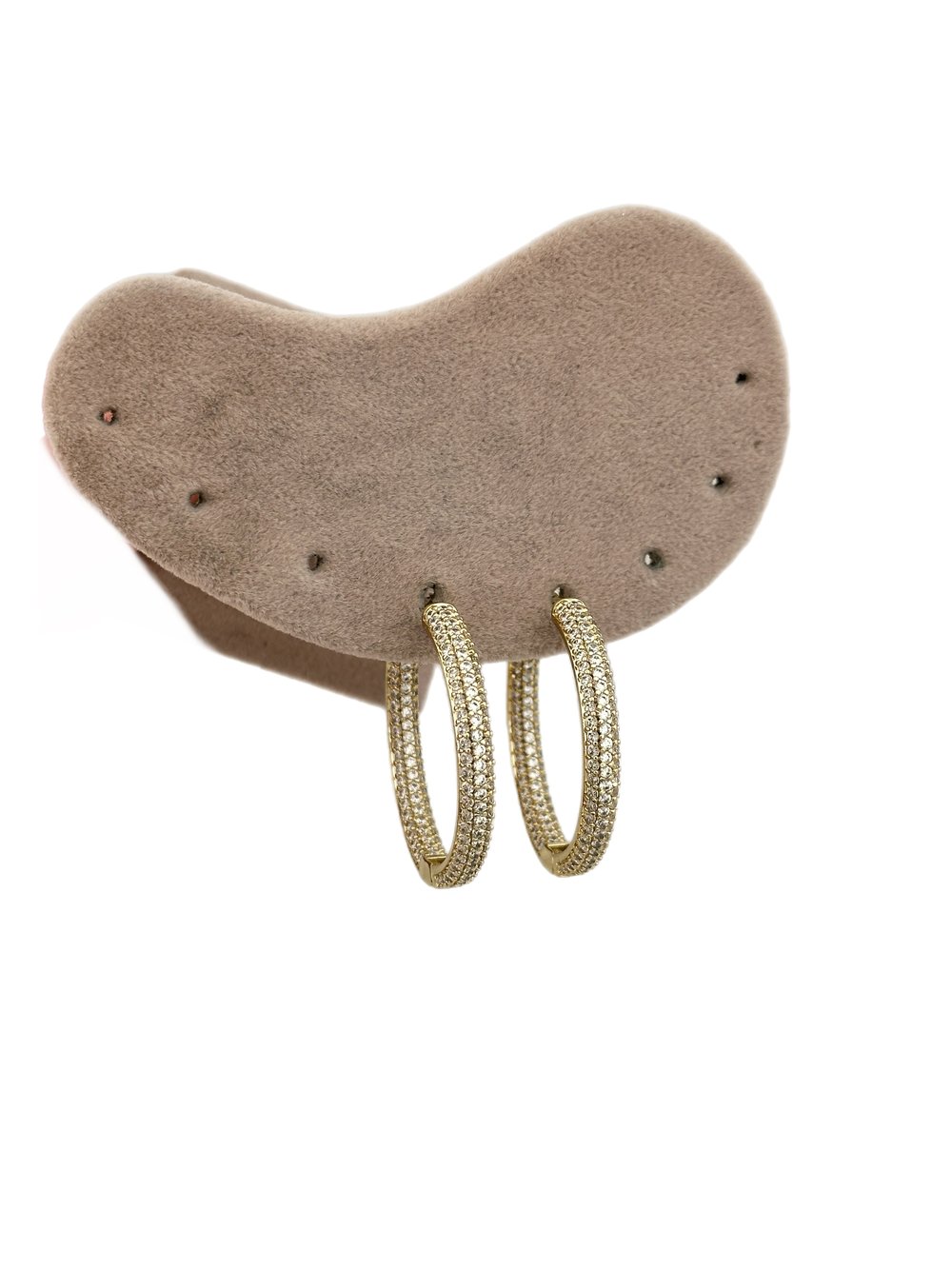 Özel Seri İçli Dışlı Zirkon Taşlı Halka Küpe ( İç Çap : 3.4 Cm )