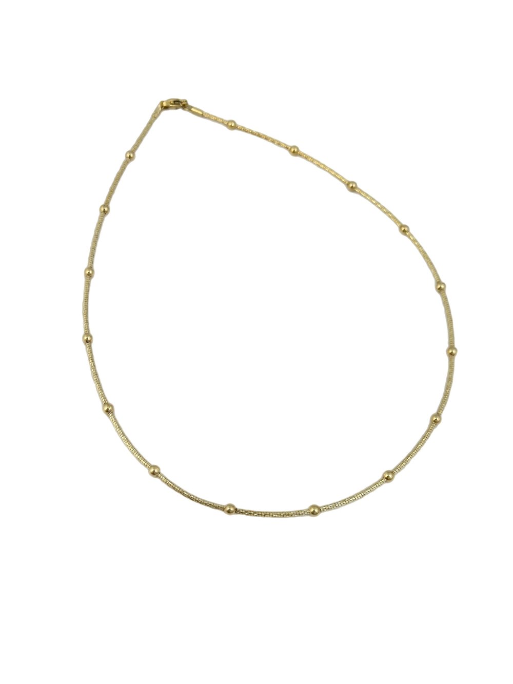 Özel Seri Lazer Kesim İşlemeli ve Topçuk Detay Tel Choker Kolye ( 43 Cm )