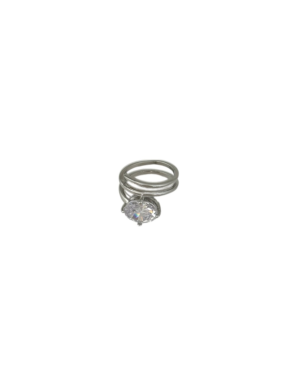 Özel Seri Oval İri Zirkon Taşlı Dolama Model Serçe Parmak Yüzük (İç Çapı 1.5 cm )