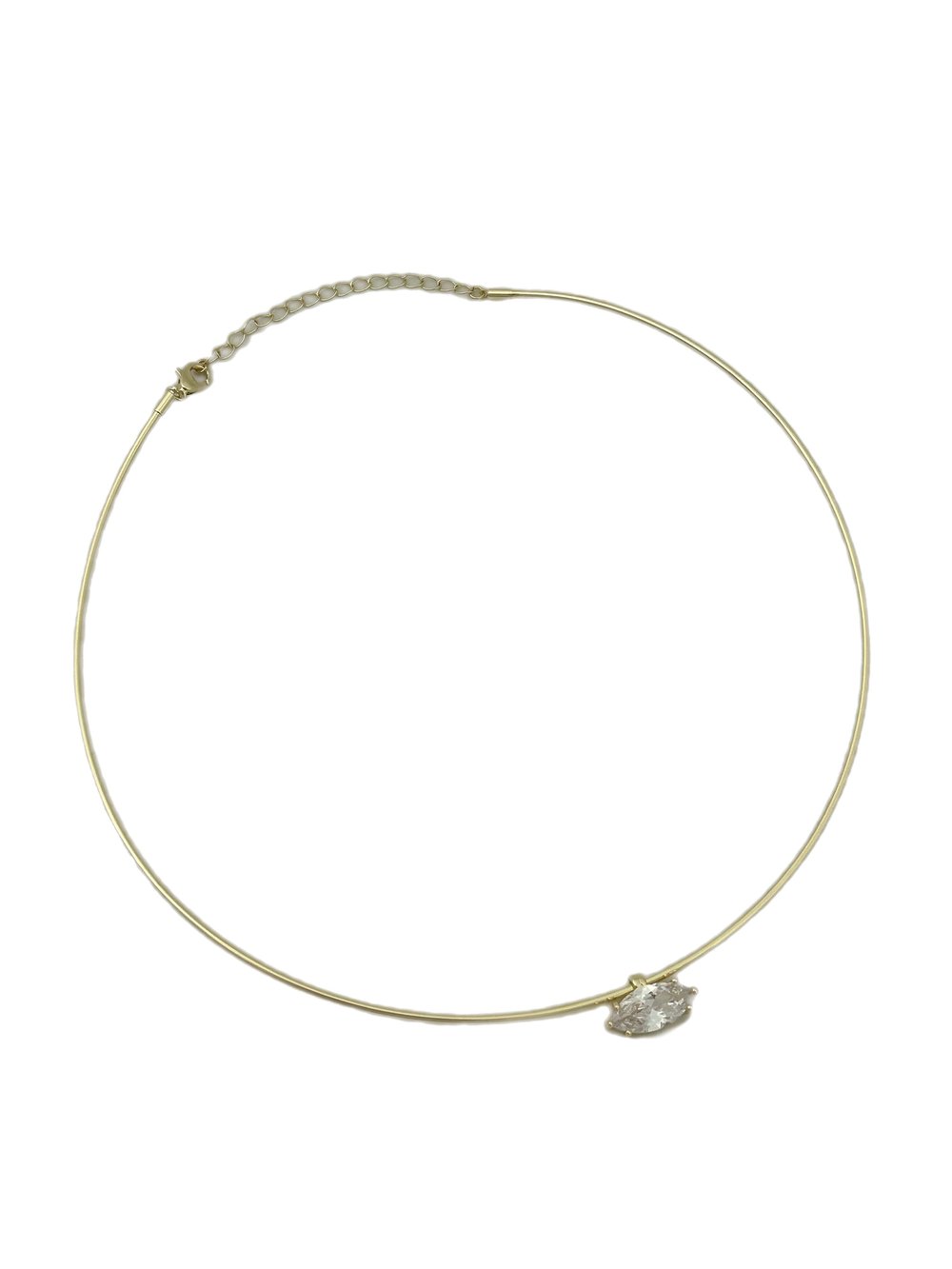 Özel Seri Oval Taş Detay Tel Choker Kolye