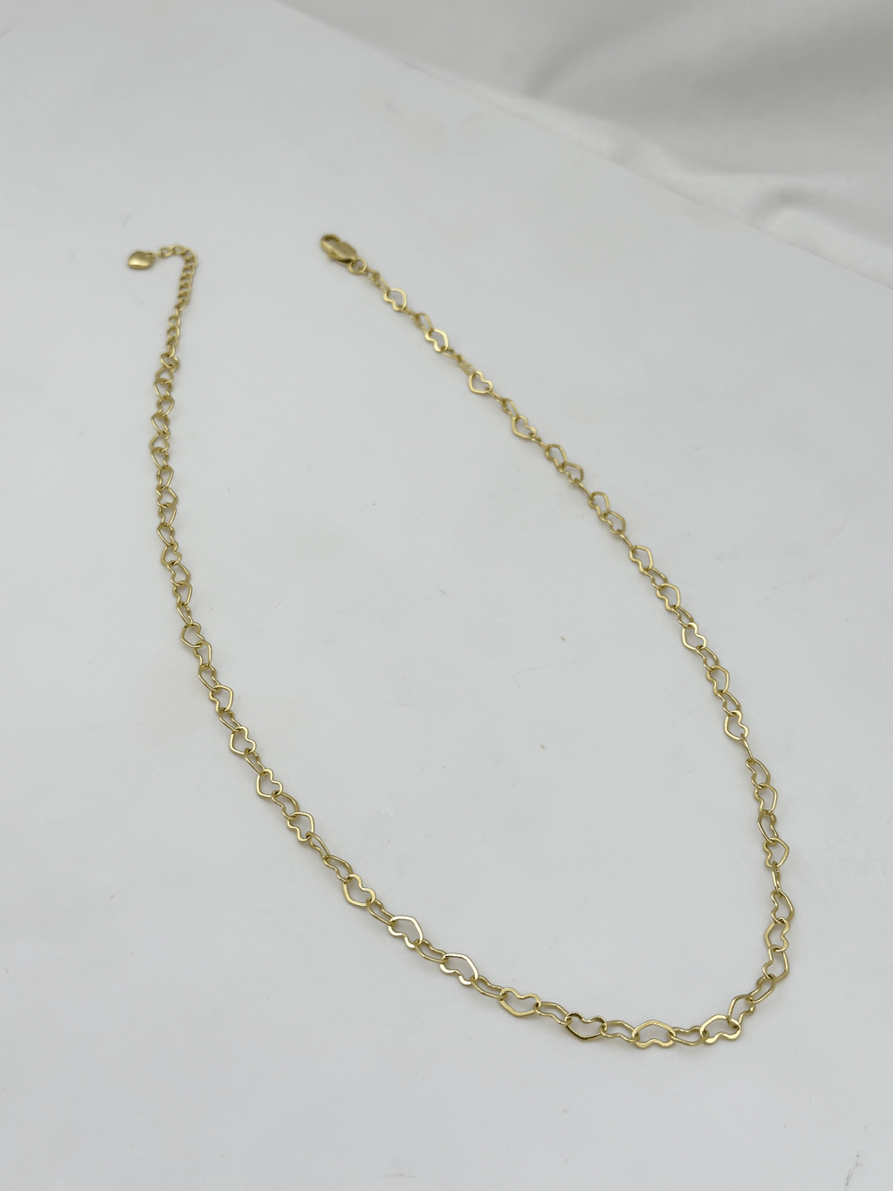 Özel Seri Plaka Kalp Sıralı Zincir Kolye ( 50 Cm )