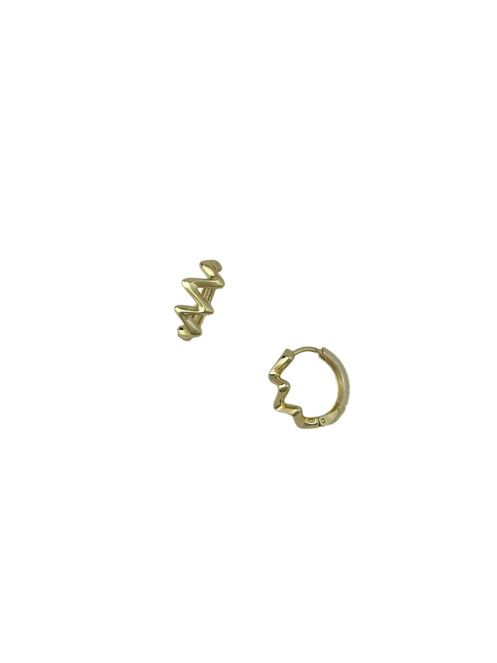 Özel Seri Plaka Zikzak Halka Küpe ( İç Çap : 1.2 Cm )