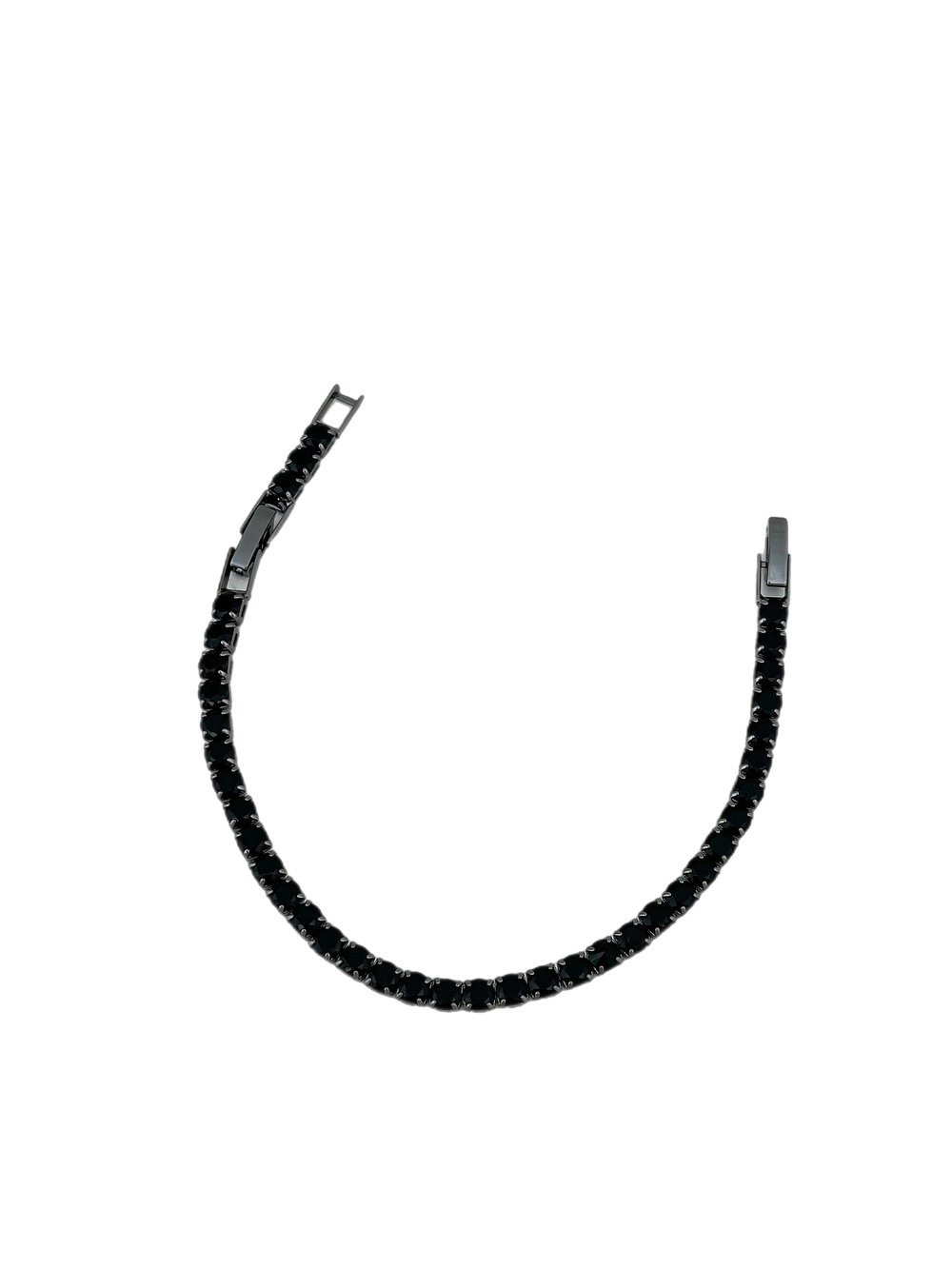 Özel Seri Siyah Zirkon Taşlı 4 Mm Su Yolu Bileklik ( 20 Cm )