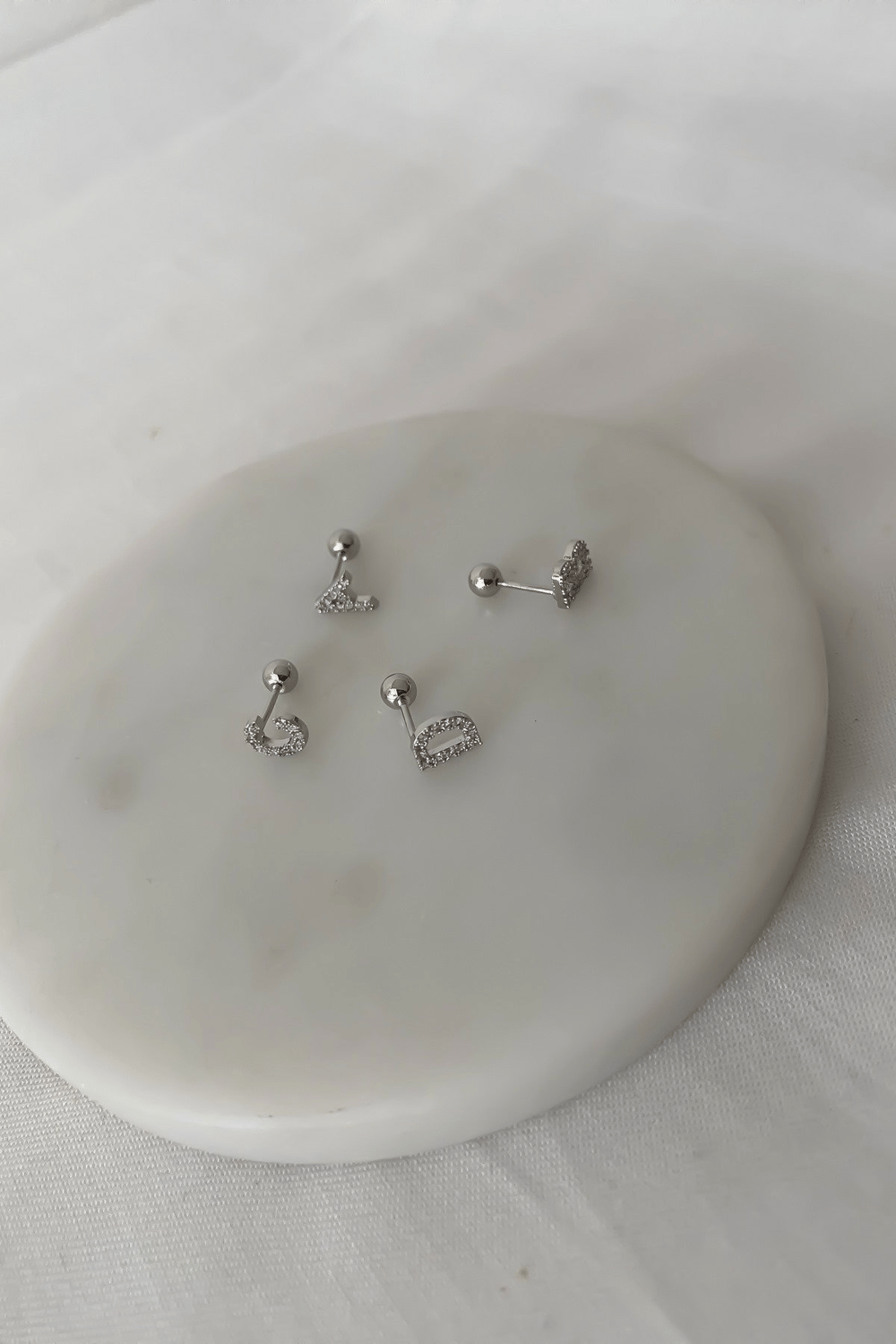 Özel Seri Zirkon Taşlı Gümüş Harf Piercing