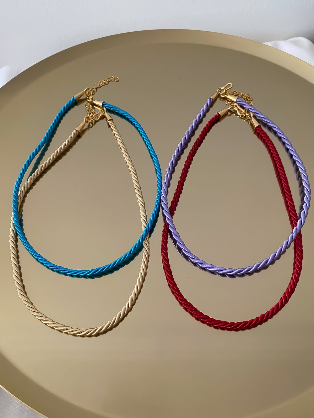 Renkli Burgu Model İp Choker Kolye (42cm)