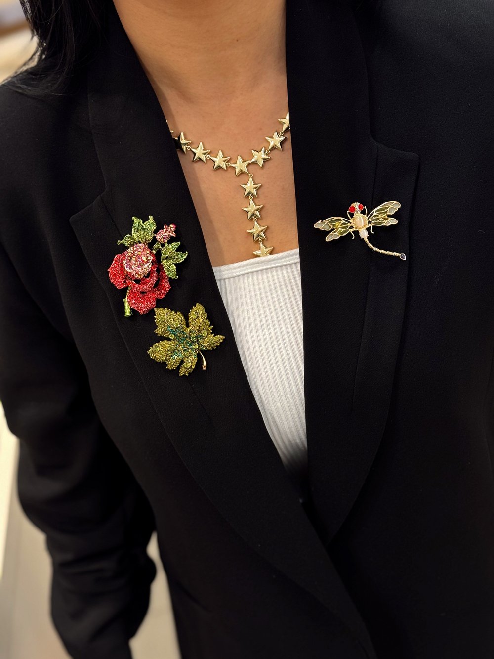 Taşlı Broş Kombini