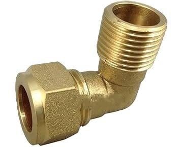 Sarı Pirinç Tek Taraf Yüksüklü Dirsek 3/8'' X 6mm