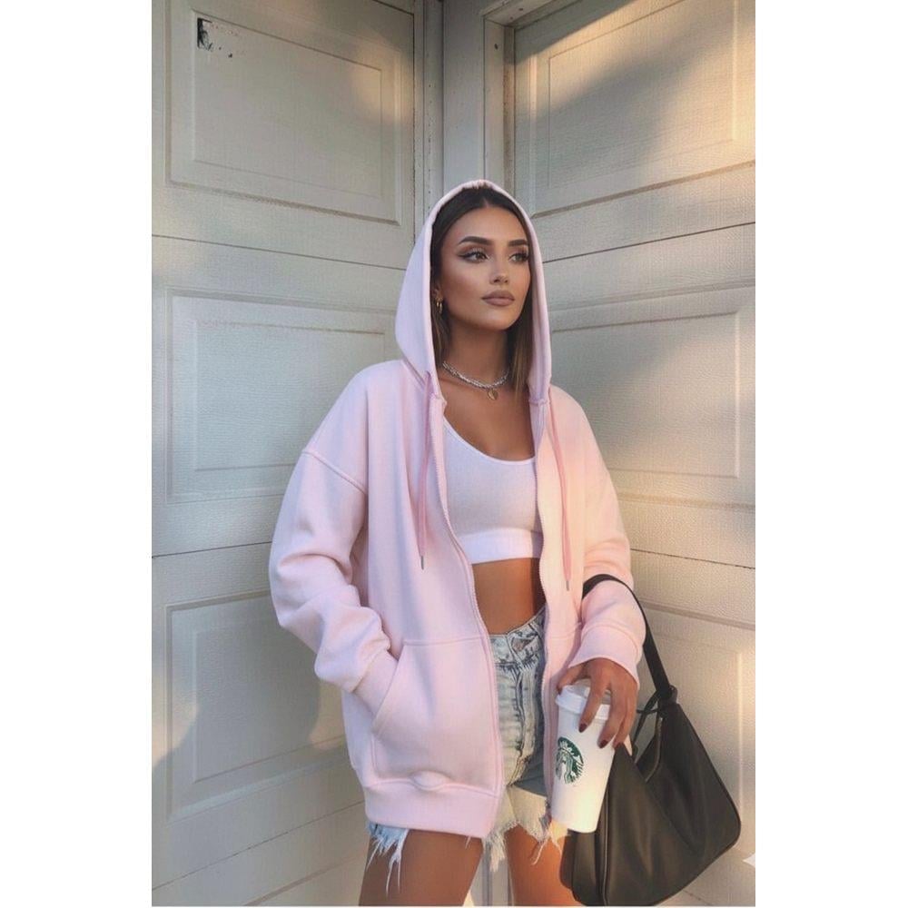 Boydan Fermuarlı Sweat